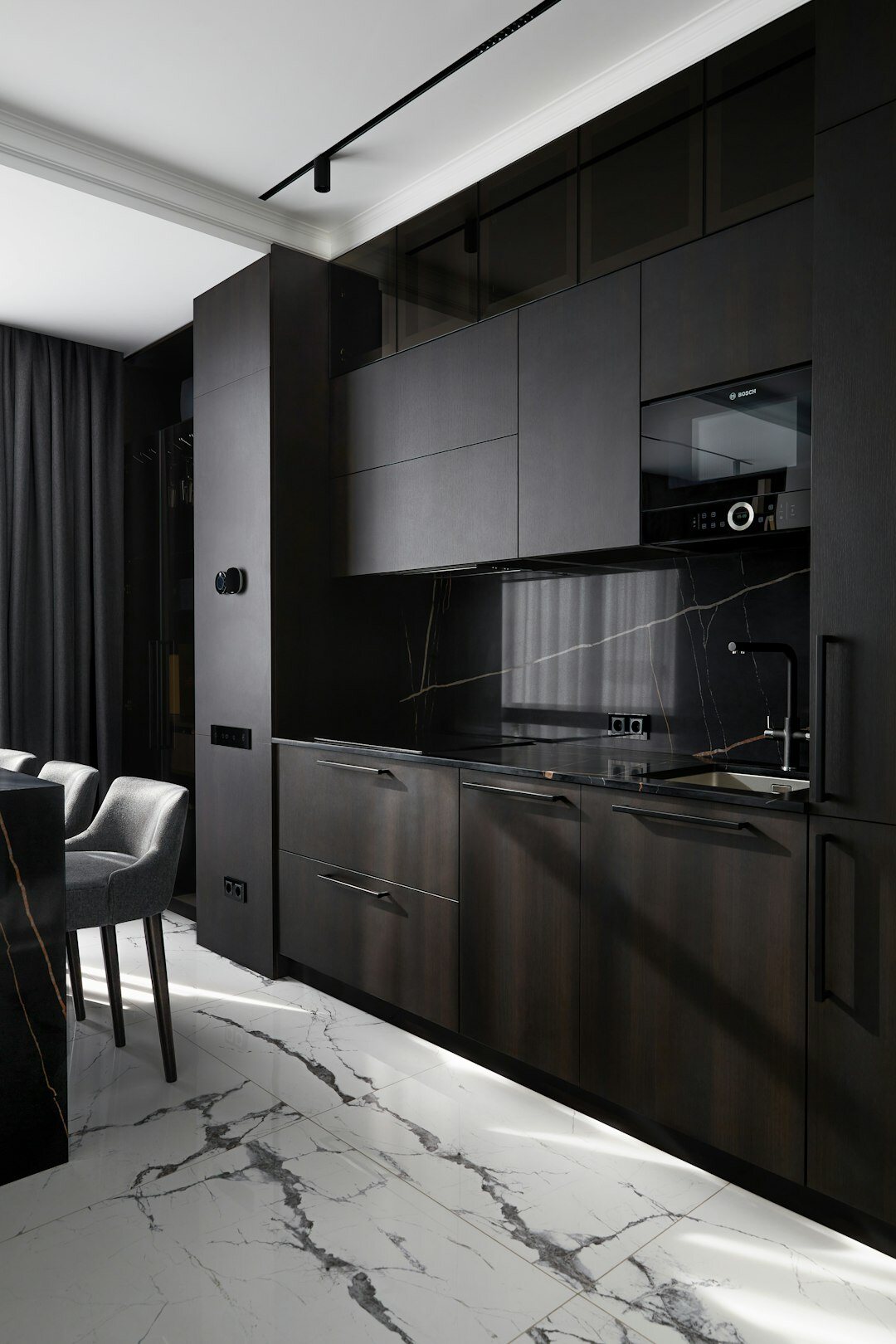 luxury kitchen marble island