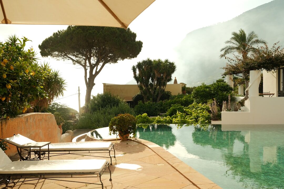 celebrity villa poolside
